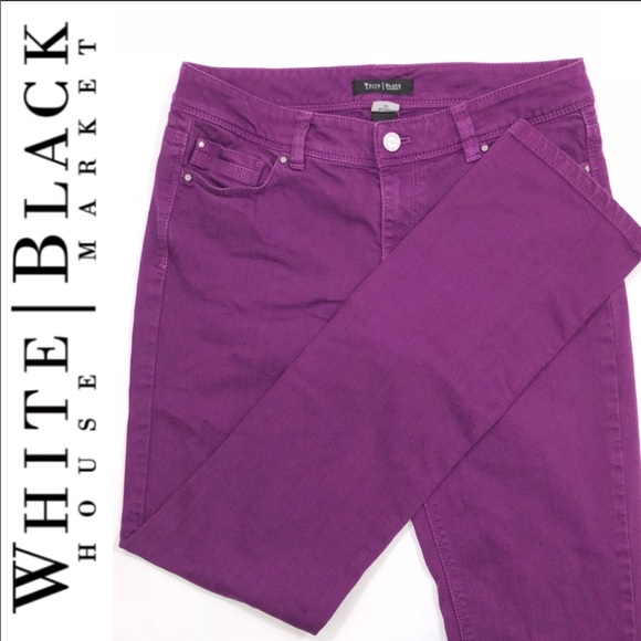 White House Black Market Slim Fit Purple Jeans - Picture 2 of 6
